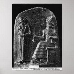 Póster Código de Hammurabi, top del stele