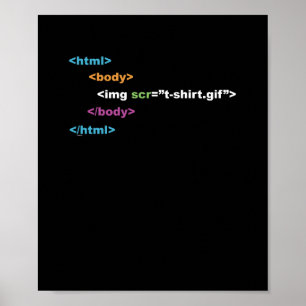 Póster Código de programa de ordenador divertido HTML