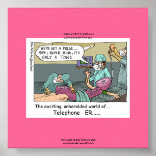 Póster Código de Teléfono Azul Cartoon Lienzo Divertido I