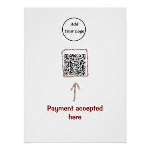 Póster código q r mínimo simple añadir logotipo código de