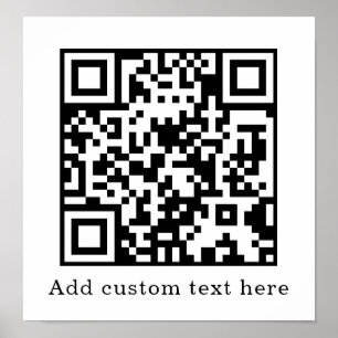 Póster Código QR Blanco Personalizado Visualización de