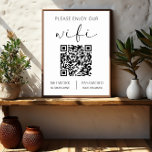 Póster Código QR Blanco Por Favor Disfruta De Nuestro Wif<br><div class="desc">Presentamos nuestro Rótulo QR Code White "Please Enjoy Our WiFi", una mezcla contemporánea de hospitalidad y tecnología diseñada para mejorar la experiencia de sus visitantes. Este elegante símbolo de pedestal blanco es más que un simple elemento decorativo; es una invitación a la conectividad. Con un código QR dinámico que se...</div>