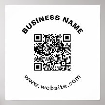 Código QR con nombre de empresa texto circular en 