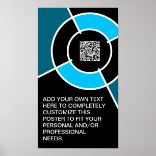 Póster código QR de aqua bullseye
