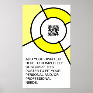 Póster código QR de bullseye amarillo