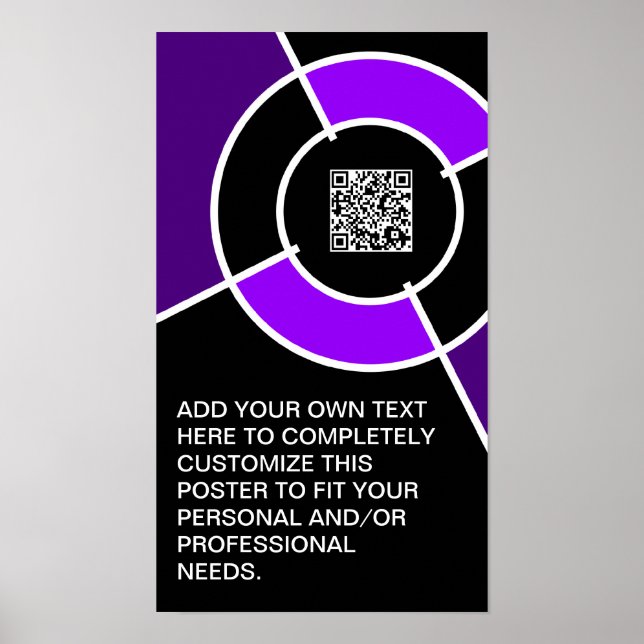Póster código QR de bullseye púrpura (Frente)