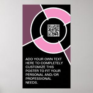 Póster código QR de bullseye rosa