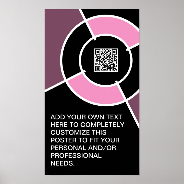 Póster código QR de bullseye rosa (Frente)
