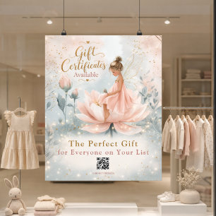 Póster Código QR de Certificado de Regalo de Hada Caprich