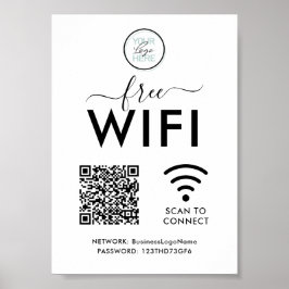 Póster Código QR de contraseña de red WIFI