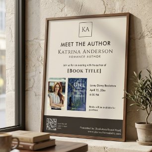 Póster Código QR de firma de libros personalizados para e