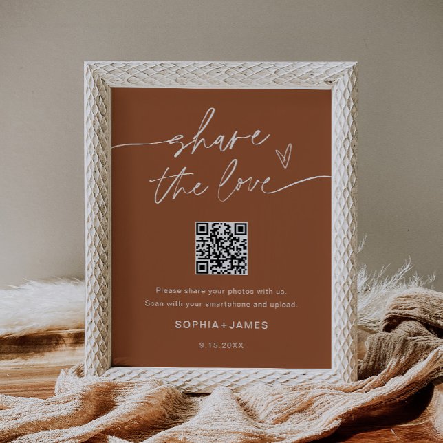 Póster Código QR de fotos de boda SIENNA Comparte el amor (Subido por el creador)