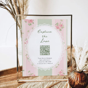 Póster Código QR de la ducha de novia Capture The Love