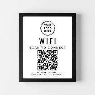 Póster Código QR de la red wifi del logotipo de la empres
