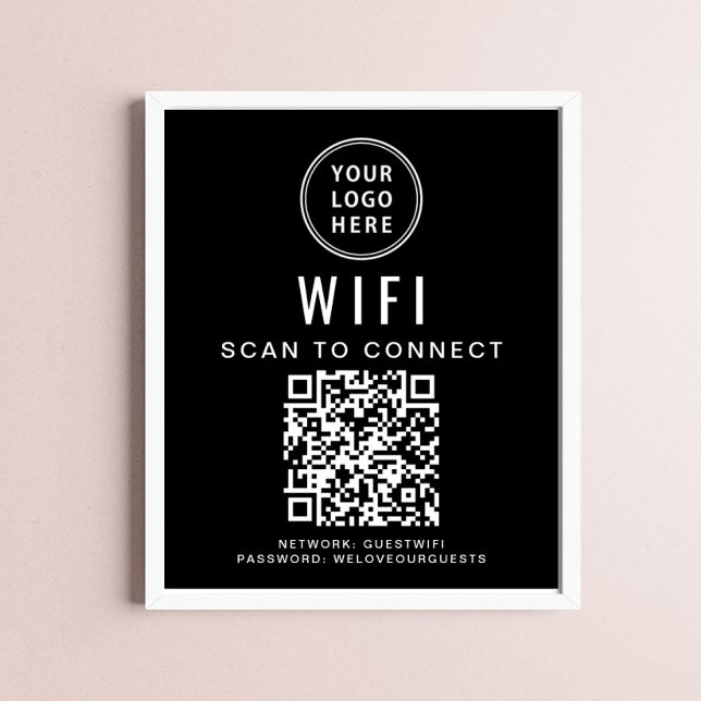 Póster Código QR de la red Wifi del logotipo de la empres (Subido por el creador)