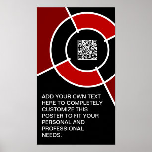 Póster código QR de maroon bullseye