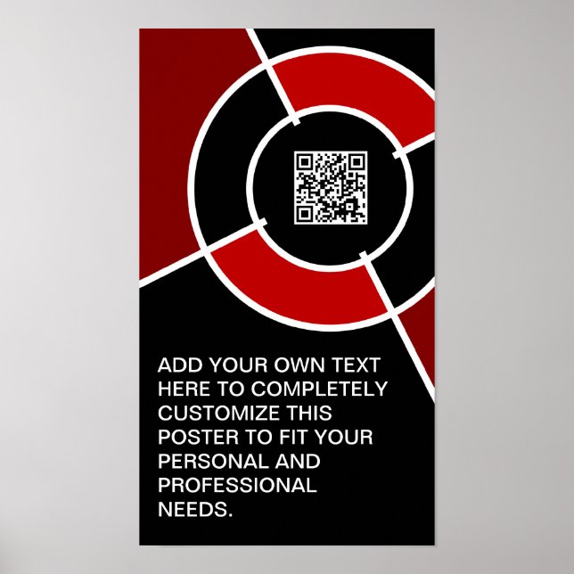 Póster código QR de maroon bullseye (Frente)