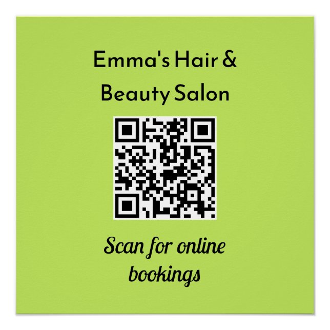 Póster Código QR de negocio Promocional Personalizado Sal (Anverso)