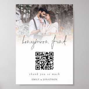 Póster Código QR de superposición de fotos Fondo para lun