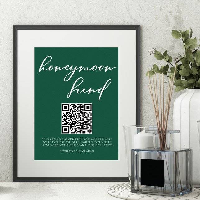Póster Código QR del Boda del fondo de luna de miel verde (Subido por el creador)