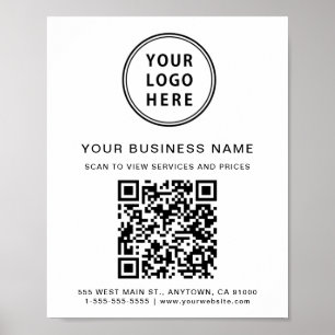 Póster Código QR del logotipo de la empresa