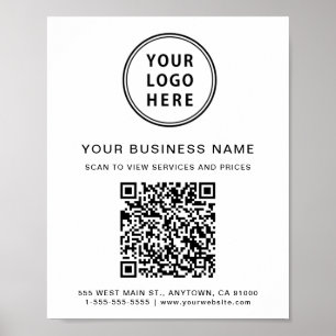 Póster Código QR del logotipo empresarial