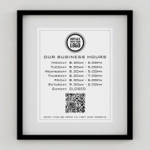 Código QR del texto de su logotipo Horario de aper