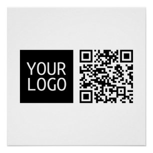 Póster Código QR editable y logotipo o imagen de su empre