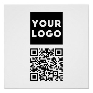 Póster Código QR editable y su logotipo comercial o image
