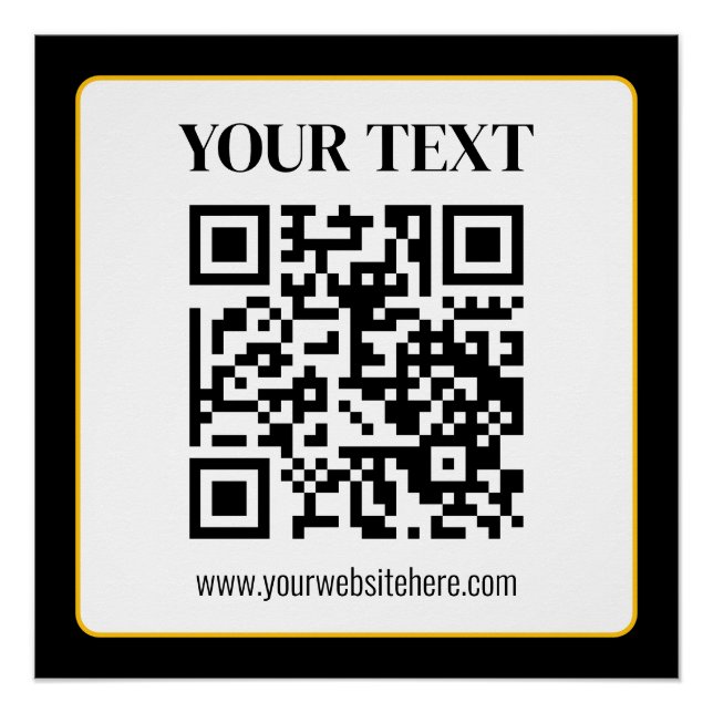 Póster Código QR empresarial con texto superior e inferio (Anverso)
