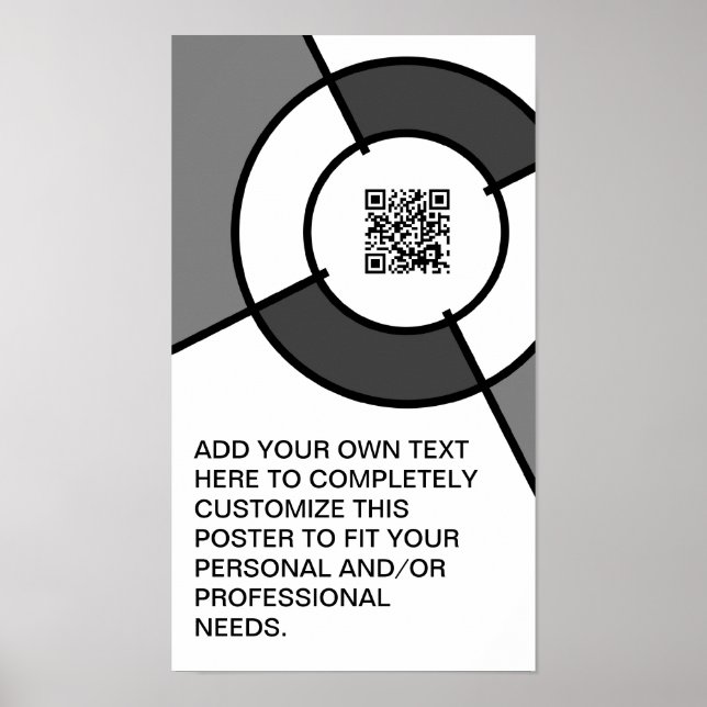 Póster código QR en blanco y negro (Frente)
