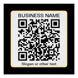 Póster Código QR escaneable editable + su nombre comercia