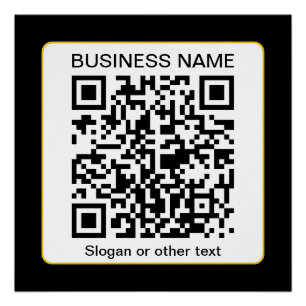 Póster Código QR escaneable editable + su nombre comercia
