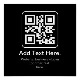 Póster Código QR escaneable moderno | Blanco, negro y gri