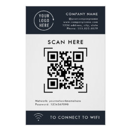 Póster Código QR Escaneo Wifi | Contacto sin contacto de 