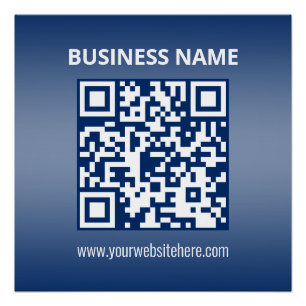 Póster Código QR   Gradiente azul (o de cualquier color)