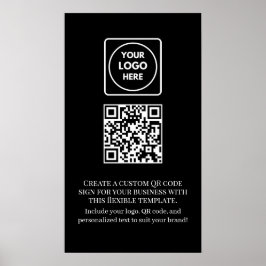 Póster Código QR negro personalizado | Negocios profesion