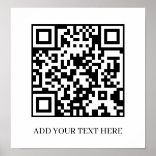 Póster Código QR negro personalizado Visualización de t