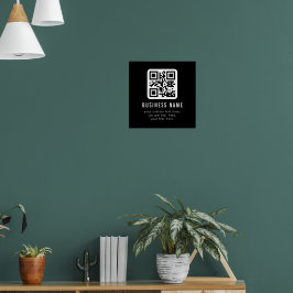 Póster Código QR personalizable y diseño de texto editabl