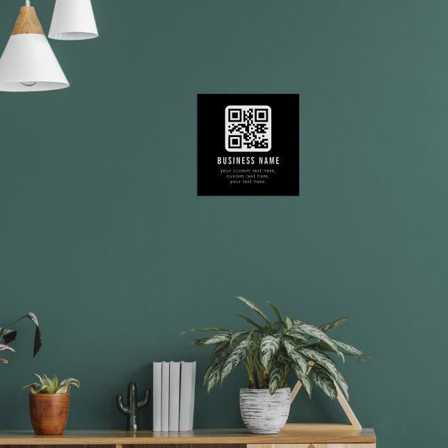 Póster Código QR personalizable y diseño de texto editabl (Salón 1)