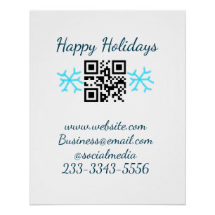 Póster código QR personalizado simple agregue su nombre t