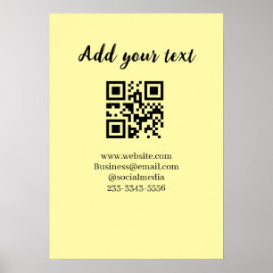Póster código QR personalizado simple agregue su nombre t