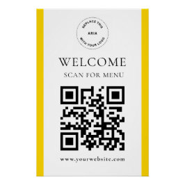 Póster Código QR personalizado Texto moderno Glossy de ne