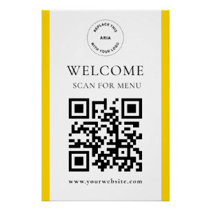 Póster Código QR personalizado Texto moderno Glossy de ne