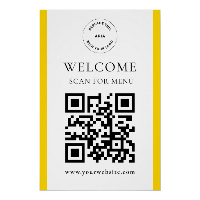 Póster Código QR personalizado Texto moderno Glossy de ne (Anverso)