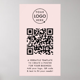 Póster Código QR Profesional del logotipo profesional R
