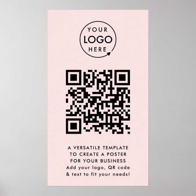Póster Código QR | Profesional del logotipo profesional R (Frente)