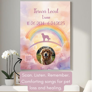 Póster Código QR Regalo de Condolencias para Mascotas   P
