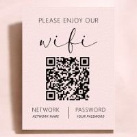 Código QR Rosado Blanco Por Favor Disfruta De Nues