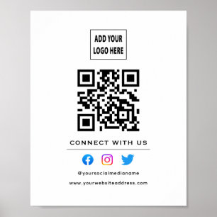 Póster Código QR Seguir Escanear Para Conectar Con Nosotr